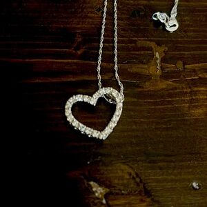 genuine Diamond 10k gold heart necklace